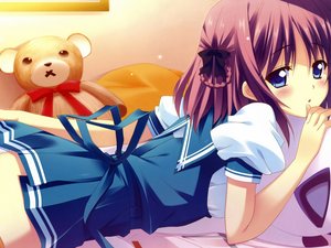 安卓动漫 动漫少女 学生妹 害羞手机壁纸