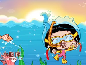 安卓动漫 插画 星座 菜菜 水瓶座手机壁纸