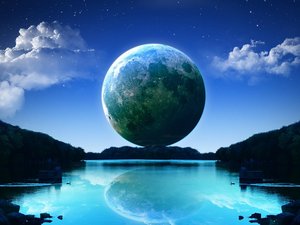 安卓创意 星空 空间 蓝色手机壁纸