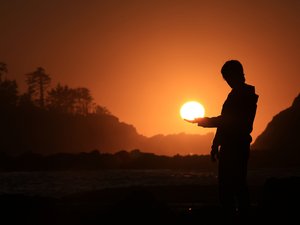 安卓风景 落日余晖 日落 夕阳手机壁纸