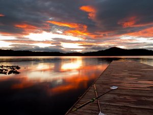 安卓风景 自然 湖泊 栈桥手机壁纸