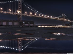 安卓风景 美国 本杰明·富兰克林大桥 夜景手机壁纸