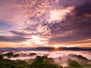 安卓风景 落日余晖 自然 地平线手机壁纸
