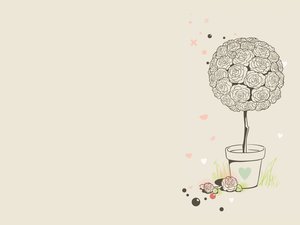安卓爱情美图 浪漫手绘 玫瑰树手机壁纸