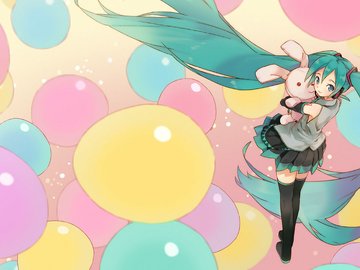 动漫 动漫少女 初音 插画 歌手