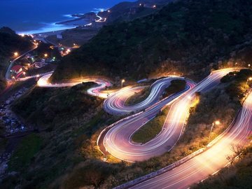 风景 公路 夜景 摄影