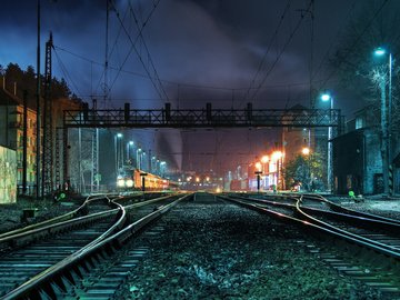 风景 城市 铁路 夜景