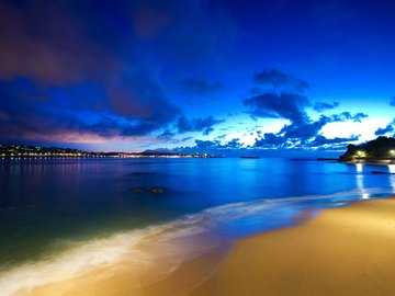 风景 城市 夜景 沙滩