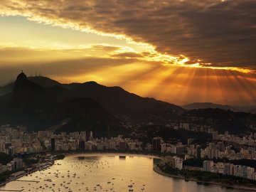 风景 风光 巴西 里约热内卢 落日余晖