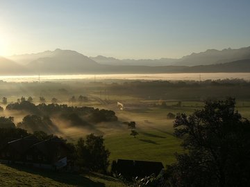 风景 山谷 雾