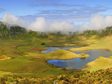 火山 湖面 风景 风光 美景 旅游 自然