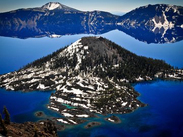 火山 湖面 风景 风光 美景 旅游 自然