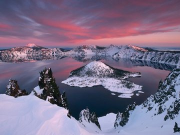 火山 湖面 风景 风光 美景 旅游 自然