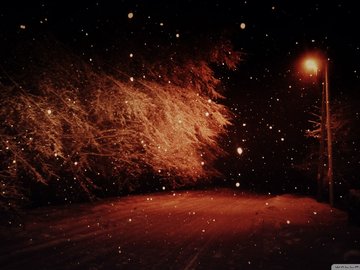 风景 深夜 路灯