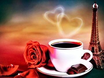 爱情 爱心 玫瑰花 咖啡