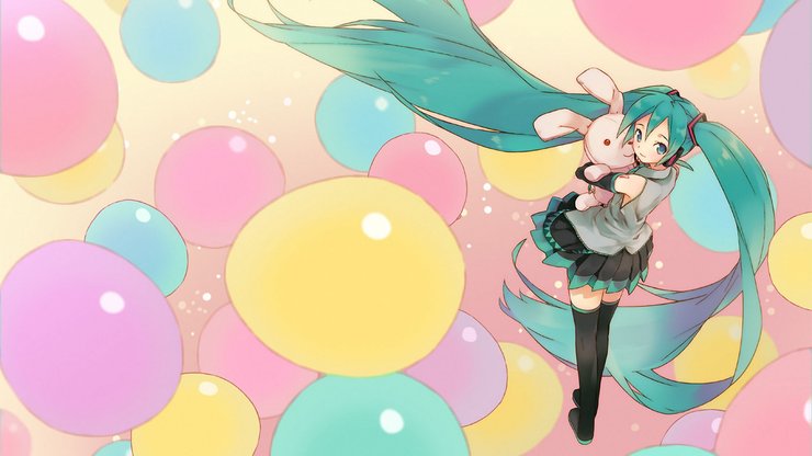 动漫 动漫少女 初音 插画 歌手