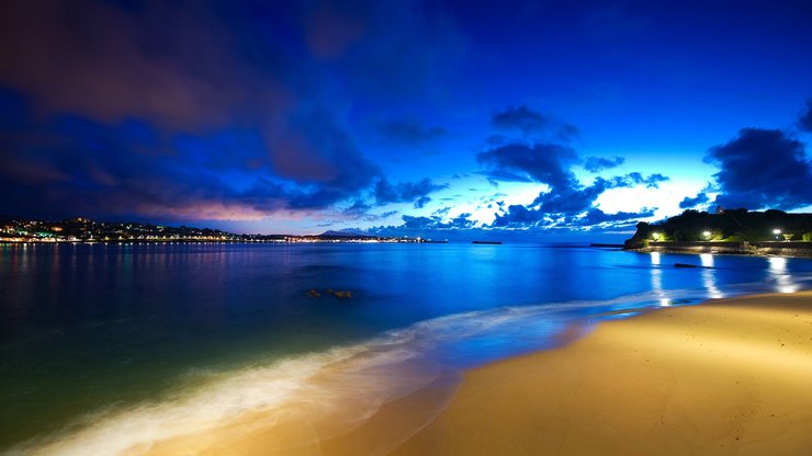 风景 城市 夜景 沙滩