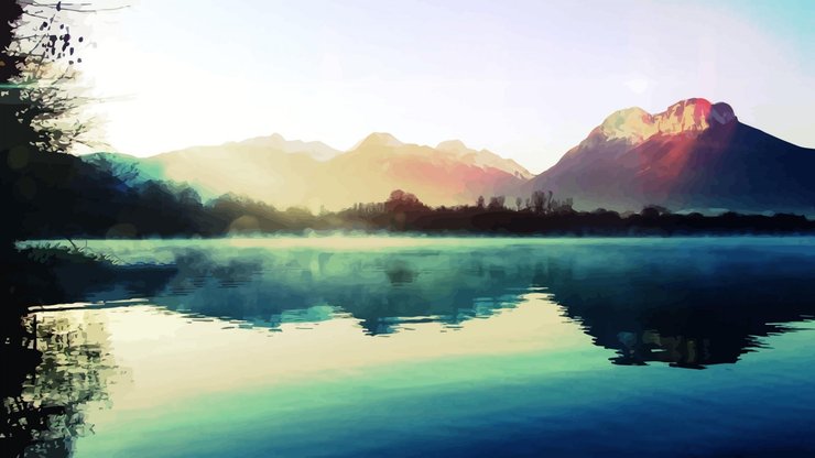 风景 自然风光 湖泊 山峰