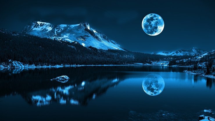 风景 奇幻梦境 夜空 月球