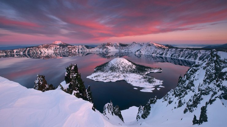 火山 湖面 风景 风光 美景 旅游 自然