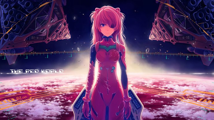 安卓手机动漫 卡通 手绘 原画 少女 EVA 明日香高清壁纸