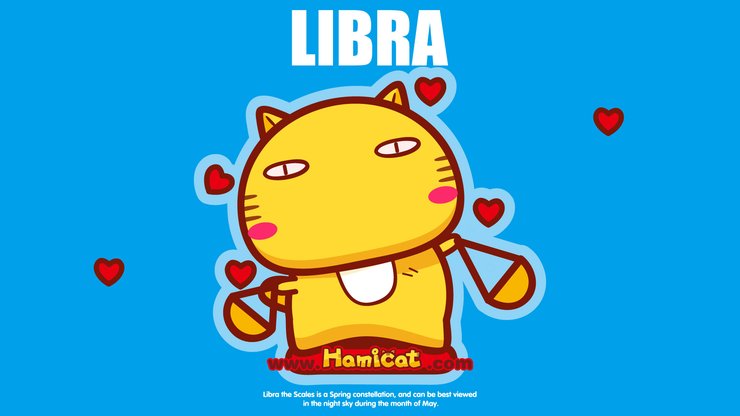 安卓手机动漫 插画 手绘 Hamicat 哈咪猫 星座 天秤座 天平座高清壁纸