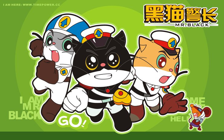 安卓手机炫酷 手绘 黑猫警长高清壁纸