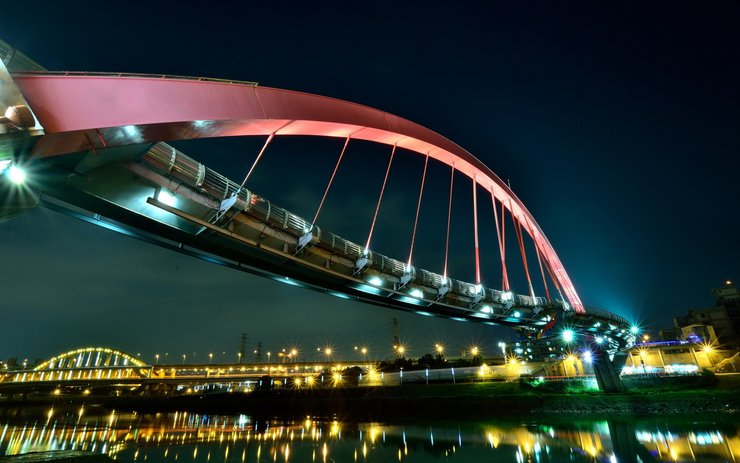 安卓手机风景 城市 中国 台湾 夜景 大桥高清壁纸