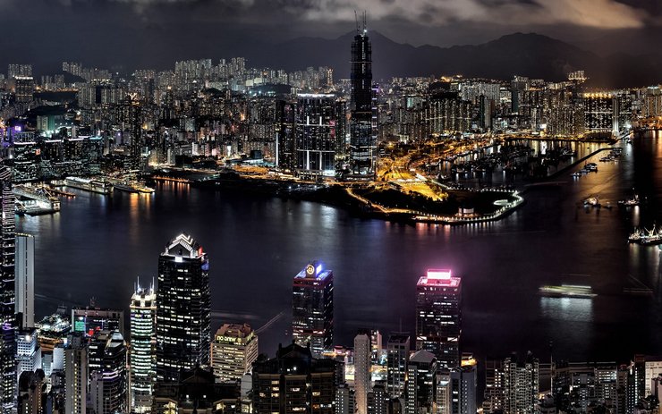 安卓风景 城市 香港 夜景手机壁纸