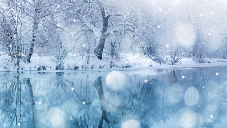 安卓手机风景 雪景 河流高清壁纸