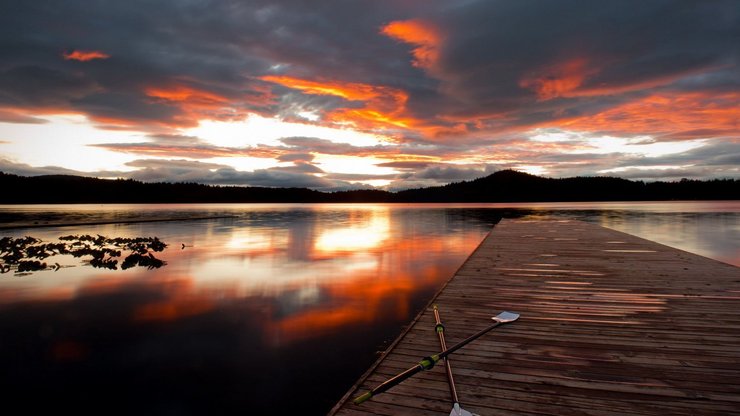 安卓风景 自然 湖泊 栈桥手机壁纸