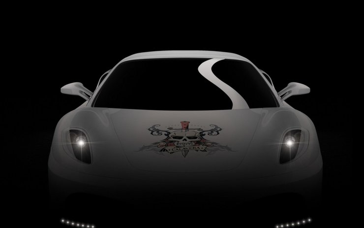 安卓手机白色 死神 骷髅 Ferrari F430 Calavera 汽车 法拉利高清壁纸