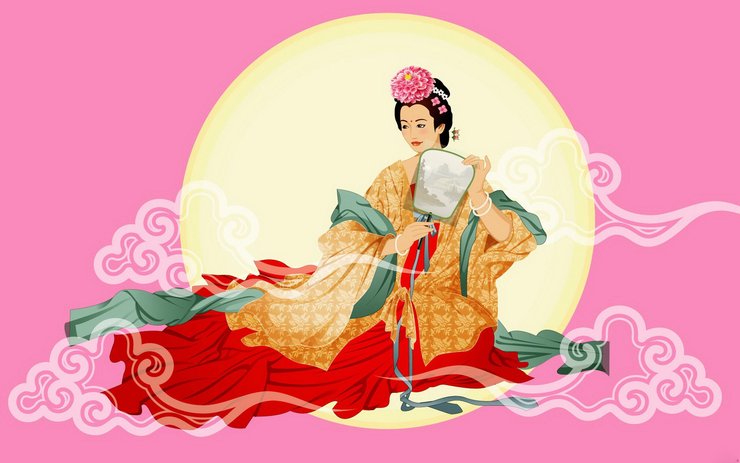 安卓手机嫦娥 嫦娥奔月 手绘 中国风高清壁纸