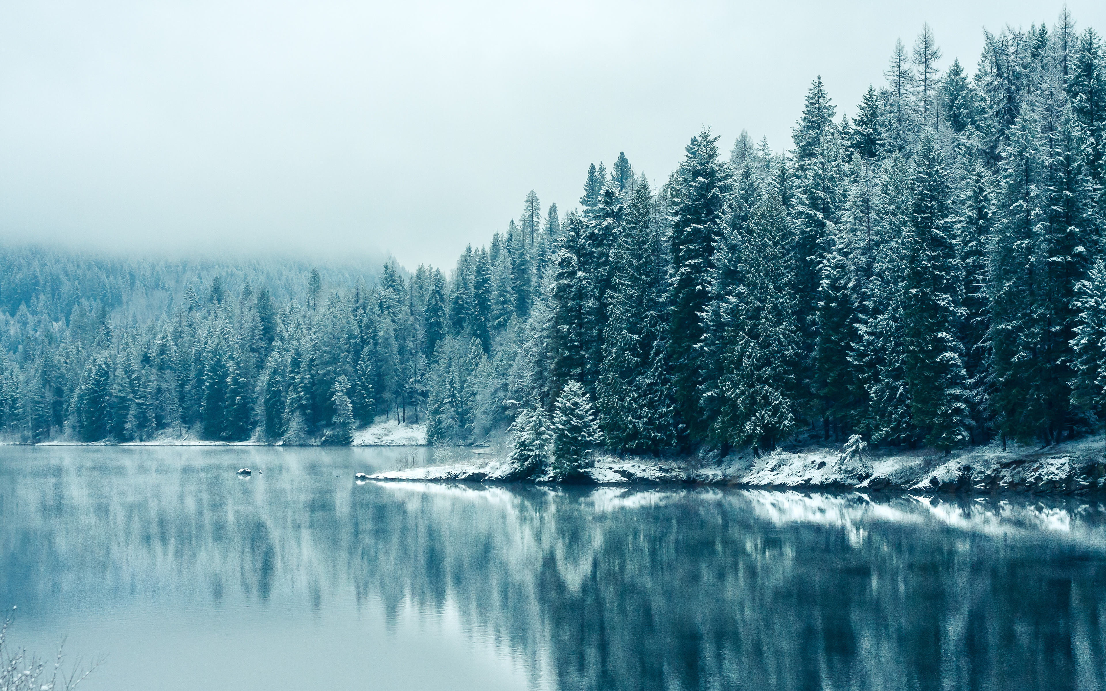 冰天雪地,自然风光,湖水,4K专区